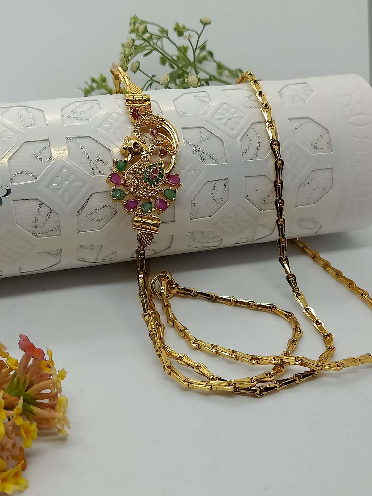 Ruby-Peacock Mop Chain