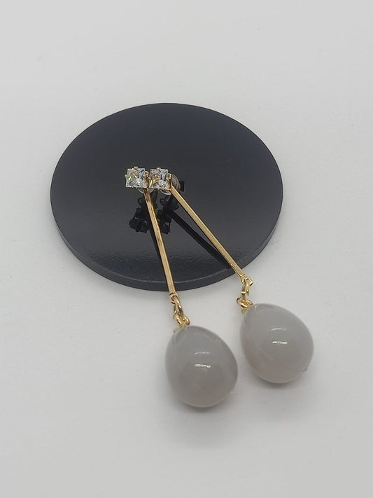 Gray Drop Earrings