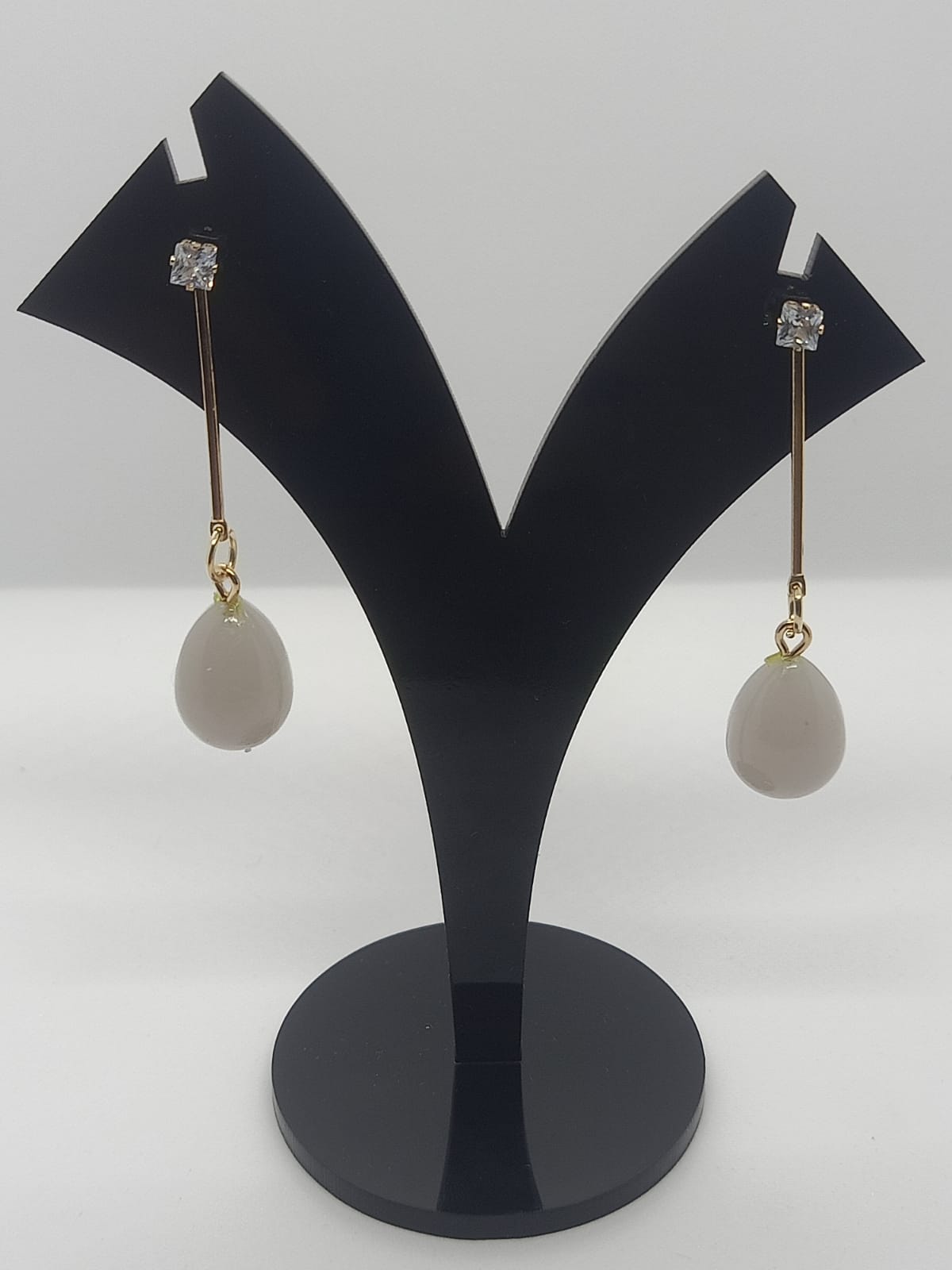 Gray Drop Earrings